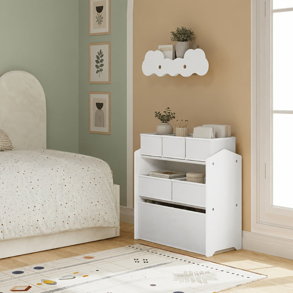 Gabinete de almacenamiento con cajones, 1 pieza, estante práctico, artículos de almacenamiento, se puede usar como estantería, estante de almacenamiento, estante de tres niveles con múltiples cajones, caja de almacenamiento de tela no tejida, para dormito