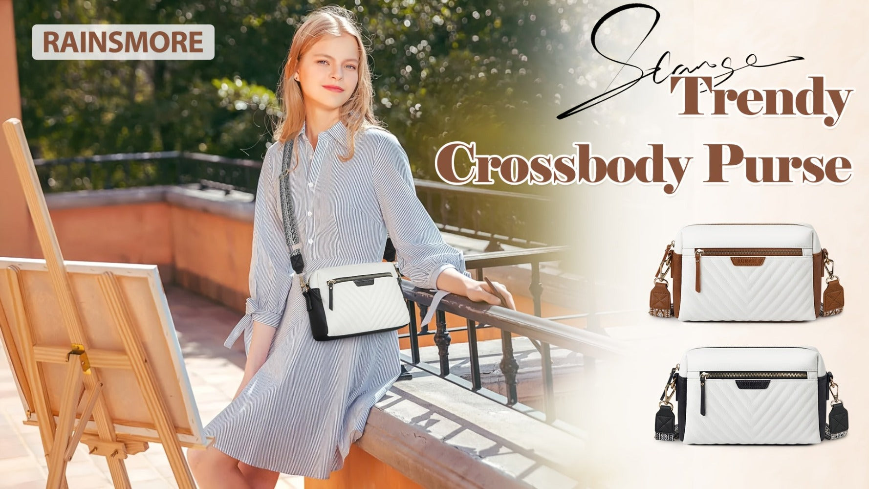 Bolso bandolera para mujer pequeño de cuero sintético vegano, bolso de hombro acolchado de moda con correa ancha