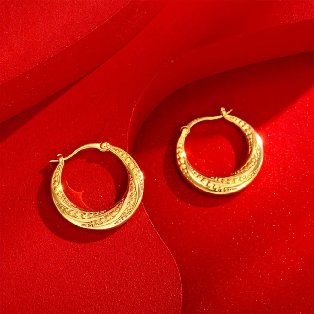 Pendientes dorados elegantes y lujosos de plata 925, incluye una caja de regalo de alta calidad