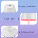 2 Lámparas de Mesa LED Inalámbricas - Lámpara de Noche táctil regulable, Lámpara de Mesa Negra, Lámpara de Noche USB Recargable de Metal para Mesita de Noche y Escritorio (Paquete de 2)