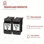 Cartuchos de Tinta 575 XL 576 XL Compatibles con Canon 575 576 Cartuchos de Tinta y Color para Canon PIXMA TS3550i TR4750i TR4751i TS3551i Paquete de 2