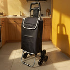 Carrito Compra Plegable de Aluminio, Carro de la compra plegable, tela Oxford bolsa, bolsa de la compra extraíble con ruedas, Carro de la Compra 6 Ruedas con Bolsa Oxford Desmontable, 88 x 33 x 27 cm, 23L.