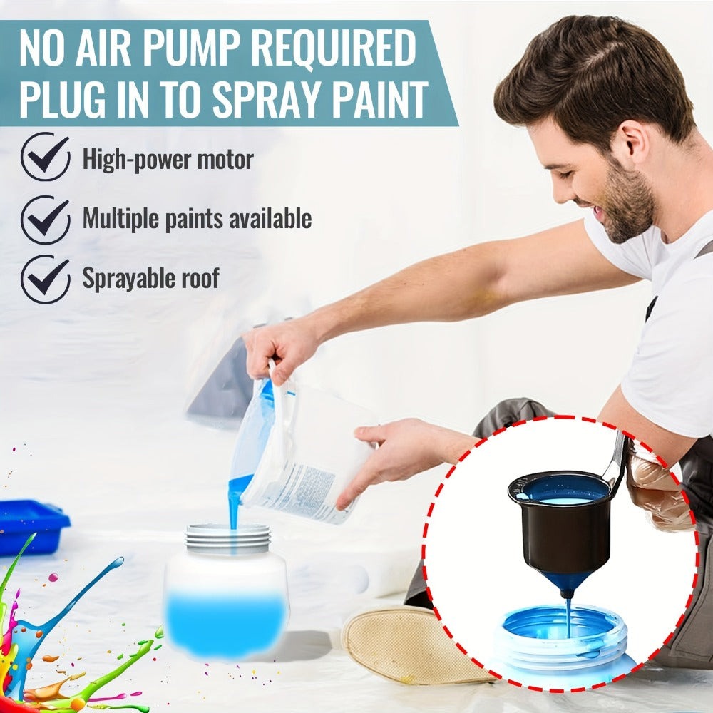 Rociador de Pintura Compatible con Batería Makita 18V, 2x Baterías Inalámbricas de 3000mAh, Distancia de Pintado de 20cm, 3 Boquillas (1.0/1.8/2.5mm), Kit de Limpieza, Rociador Manual para Paredes y Madera