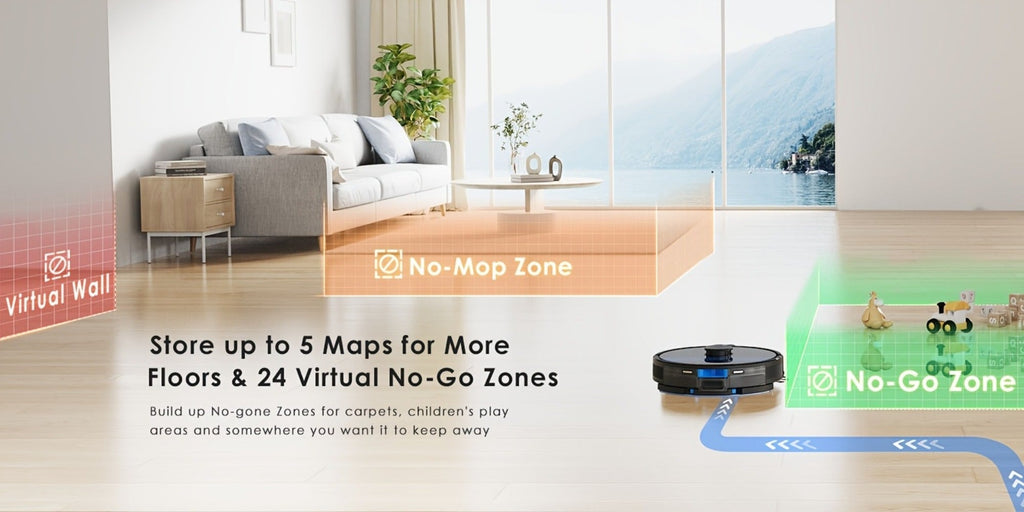Lubluelu SL60 Plus+ Robot Aspirador con Autovaciado, Manos Libres hasta 60 Días, Robot Aspirador y Trapeador Combo de Súper Succión de 6500Pa, Navegación Láser LDS9.0, Mapeo Multicapa, Robot Aspirador 3 en 1 Autocargable para el Hogar, Pelo de Mascotas, P