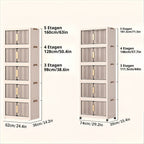 Armario de almacenamiento plegable extragrande de 74 cm con ruedas, puertas magnéticas y paneles transparentes, unidad organizadora de plástico apilable para dormitorio, sala de estar, oficina, despensa y documentos