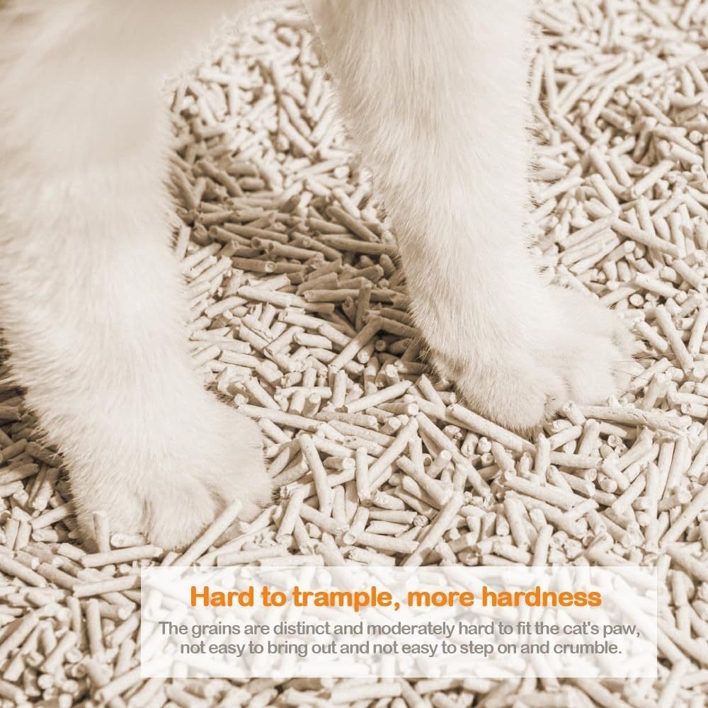 BPS Arena de Tofu para Gatos 6L - Sin Polvo Fácil de Aglomerar y Controla Olores - Biodegradable y Segura para Gatitos - Pack de 8 Bolsas
