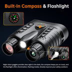 Binoculares de Visión Nocturna Infrarroja 4K con Gafas Protectoras, Zoom 8x, Capacidad de Grabación de Fotos y Videos, Batería Recargable de Larga Duración, Pantalla Grande de 8.13 cm, Incluye Correa de Transporte, Portátil para Excursiones, Versátil para