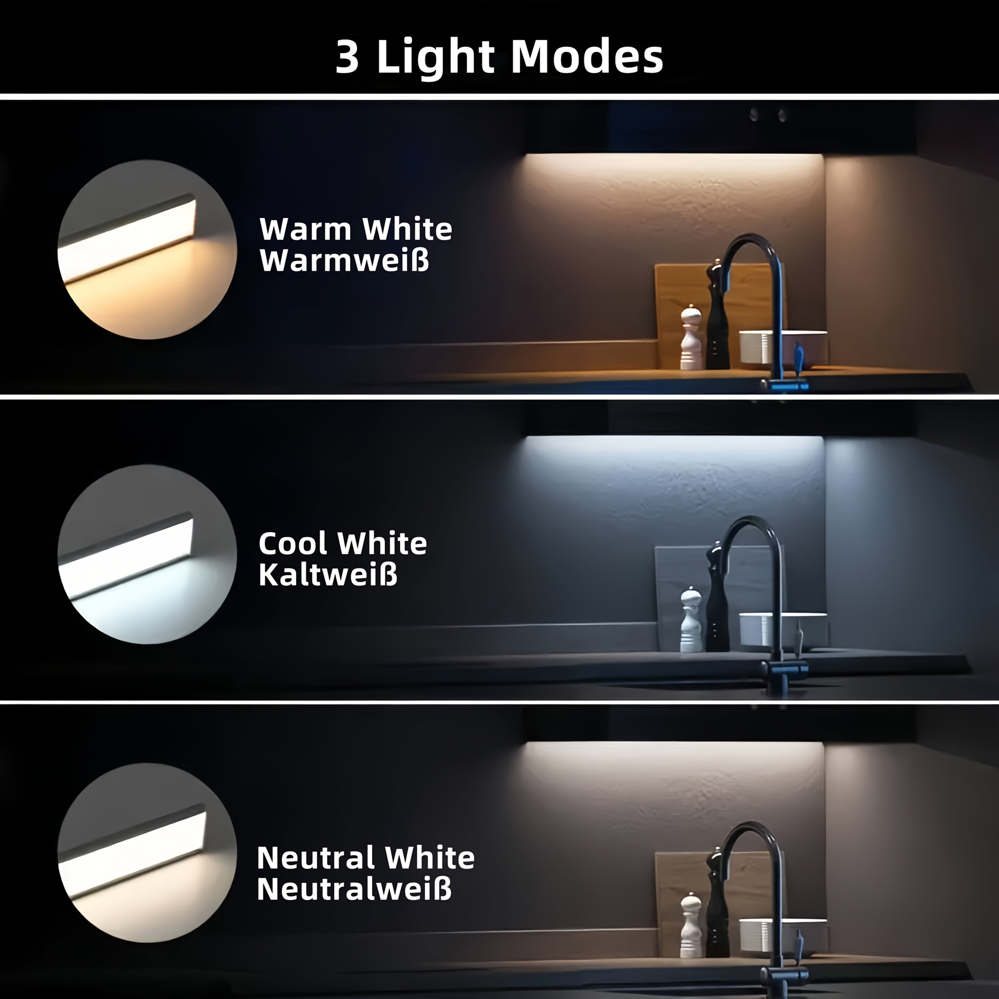 Luz LED recargable con sensor 2 piezas inalámbrico | Armario cocina escalera y dormitorio
