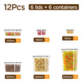 Juego de Contenedores de Alimentos para Almacenamiento en la Cocina de 12/48/84 piezas - Contenedores de Alimentos de Plástico Reutilizables (6/24/42 Tapas y 6/24/42 Contenedores) - Organización y Almacenamiento de Despensa de Cocina - Adecuado para Cerea
