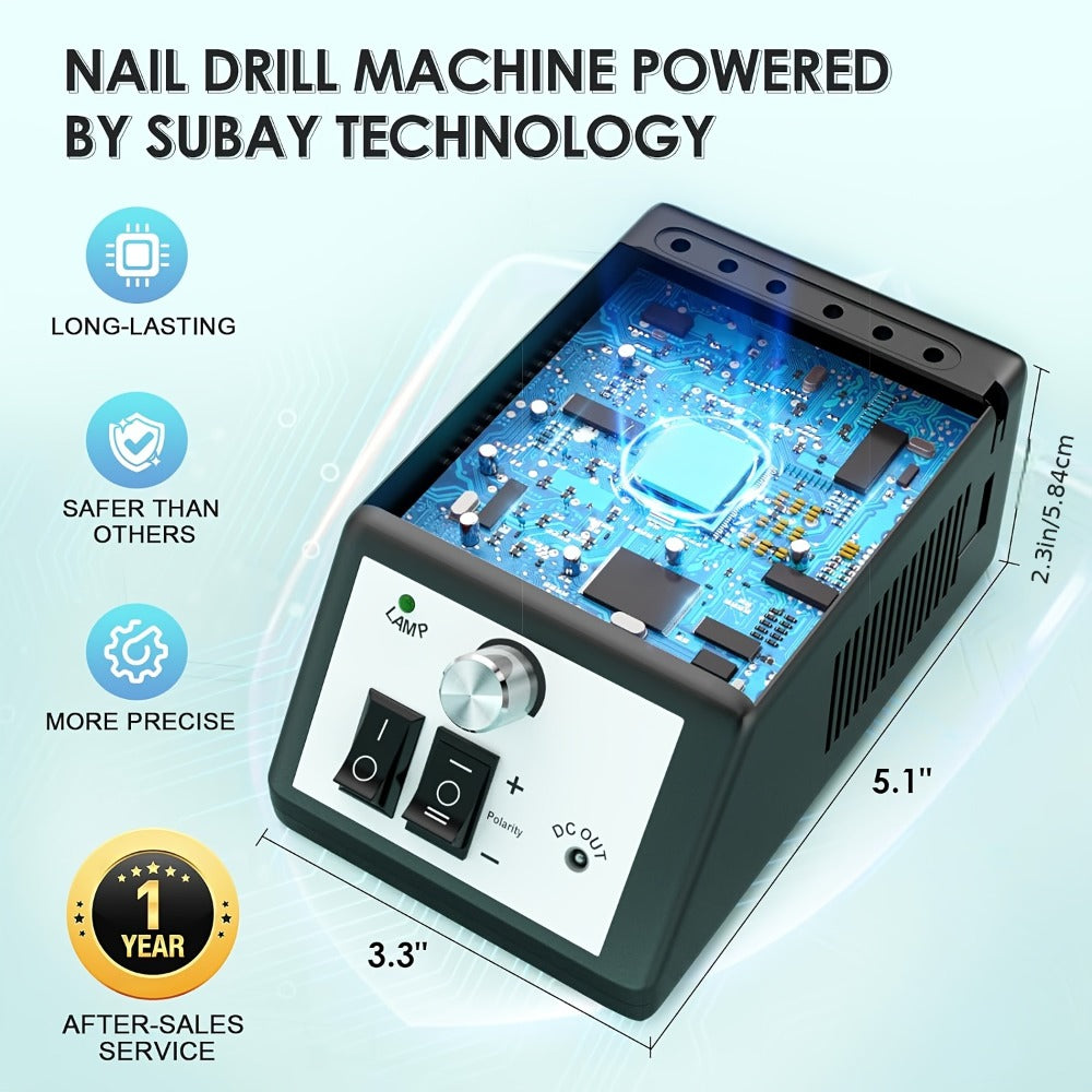 Lima Eléctrica de Uñas de 30,000 RPM, Lima de Uñas Eléctrica con 106 Bandas de Lija y Brocas para Uñas, Herramientas de Pedicura y Manicura para Acrílico para Uñas, Gruesas para Uñas, Suministros para Salones de Uñas para Uso Doméstico y en Salones