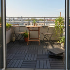 44 piezas de baldosas de composite para terraza exterior de 29.97 X 29.97 cm, pisos entrelazados para terraza, baldosas de piso de terraza rápidas, pisos impermeables para patio, balcón, jardín y exteriores, 44 baldosas por caja de 43.05 pies cuadrados, 1