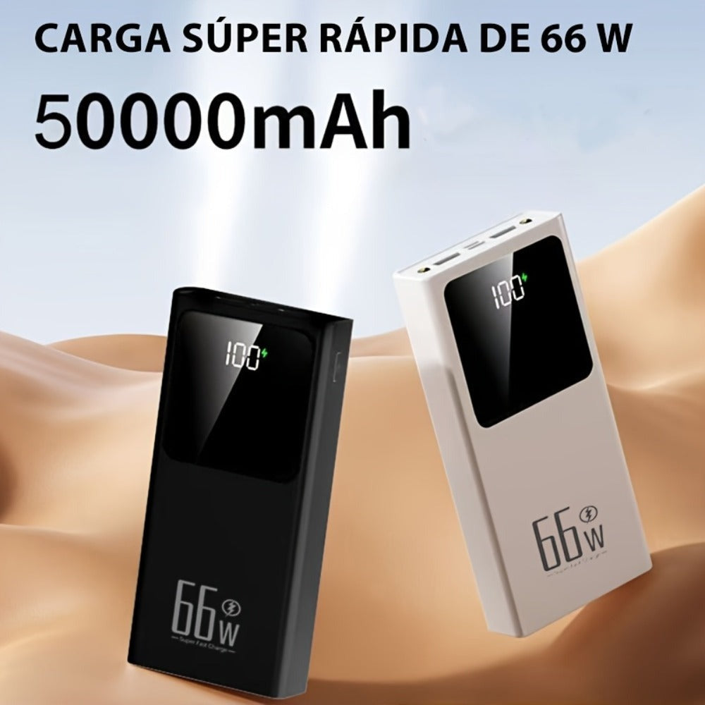 Batería Externa Portátil de Gran Capacidad de 50000mAh, Cargador USB Rápido para Reserva de Energía de Emergencia al Aire Libre, Luz para Camping al Aire Libre, Carga Rápida Bidireccional, Adecuada para Teléfonos, Android y Dispositivos Digitales, Regalo