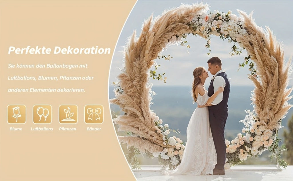 Kit de Arco de Globos Reutilizable con Soporte 2.2m/7.2ft - Dorado, Ideal para Cumpleaños, Bodas y Aniversarios, Decoración de Fiestas, Telón Fotográfico, Navidad (Globos y Plantas No Incluidos)