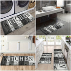1 alfombra de cocina antideslizante premium - Alfombra de piso de poliéster duradera para cocina - Alfombra de pasillo, baño y cocina lavable y fácil de limpiar, accesorios de cocina - Decoración del hogar