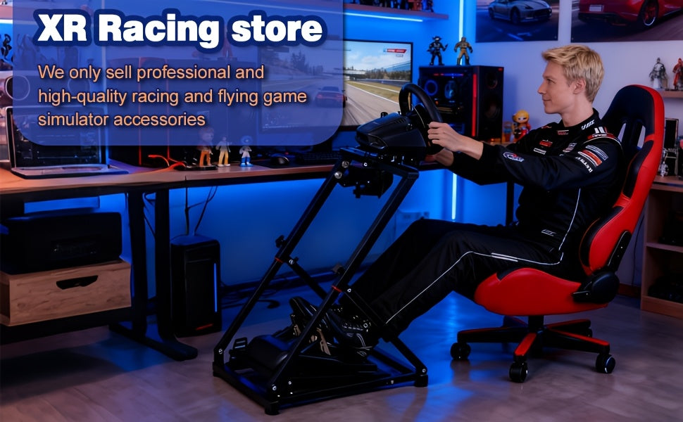 Soportes para volante de carreras | Soporte Plegable para Volante de Carreras Simulador de Volante Estructura Triangular Soporte para Logitech