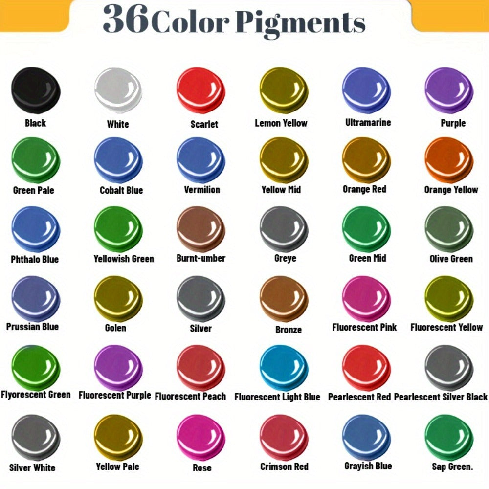 12/24/36 Colores de Pintura para Aerógrafo, 60ml/Botella, Kit de Pinturas para Aerografía, Combinación para DIY, Acuarela, Óleo, etc., Set Listo para Pulverizar a Base de Agua para Principiantes y Artistas