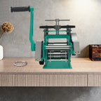 Máquina de prensado de joyería dorada y plateada con manivela, máquina de prensado de láminas, herramientas para hacer y procesar joyas y trabajar el oro, máquina de molino rodante para joyería, prensadora manual combinada, molino rodante para hacer joyas