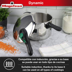 Magefesa DYNAMIC - Juego de Olla Express Rápida + Cestillo, Acero Inoxidable 18/10, Eficiencia Energética, Todo Tipo de Cocinas, Inducción