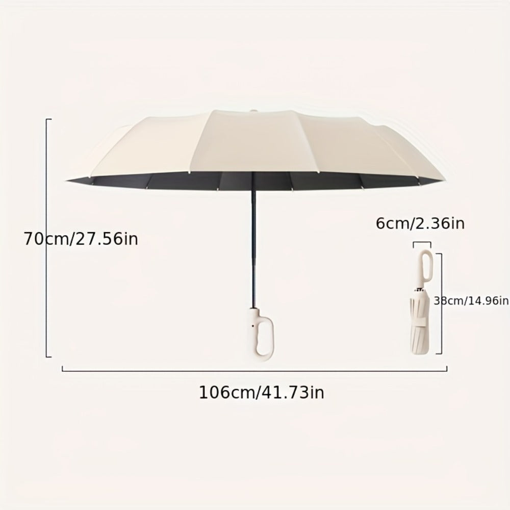 1 y 2 Especificaciones Opcionales, Paraguas Plegable con Hebilla Totalmente Automática, y Protección Solar, Adecuado Tanto para Hombres Como para Mujeres, Paraguas de Viaje, Con un Diámetro de 106cm/41.2 pulgadas Cuando Está Abierto, Robusto y Duradero, P