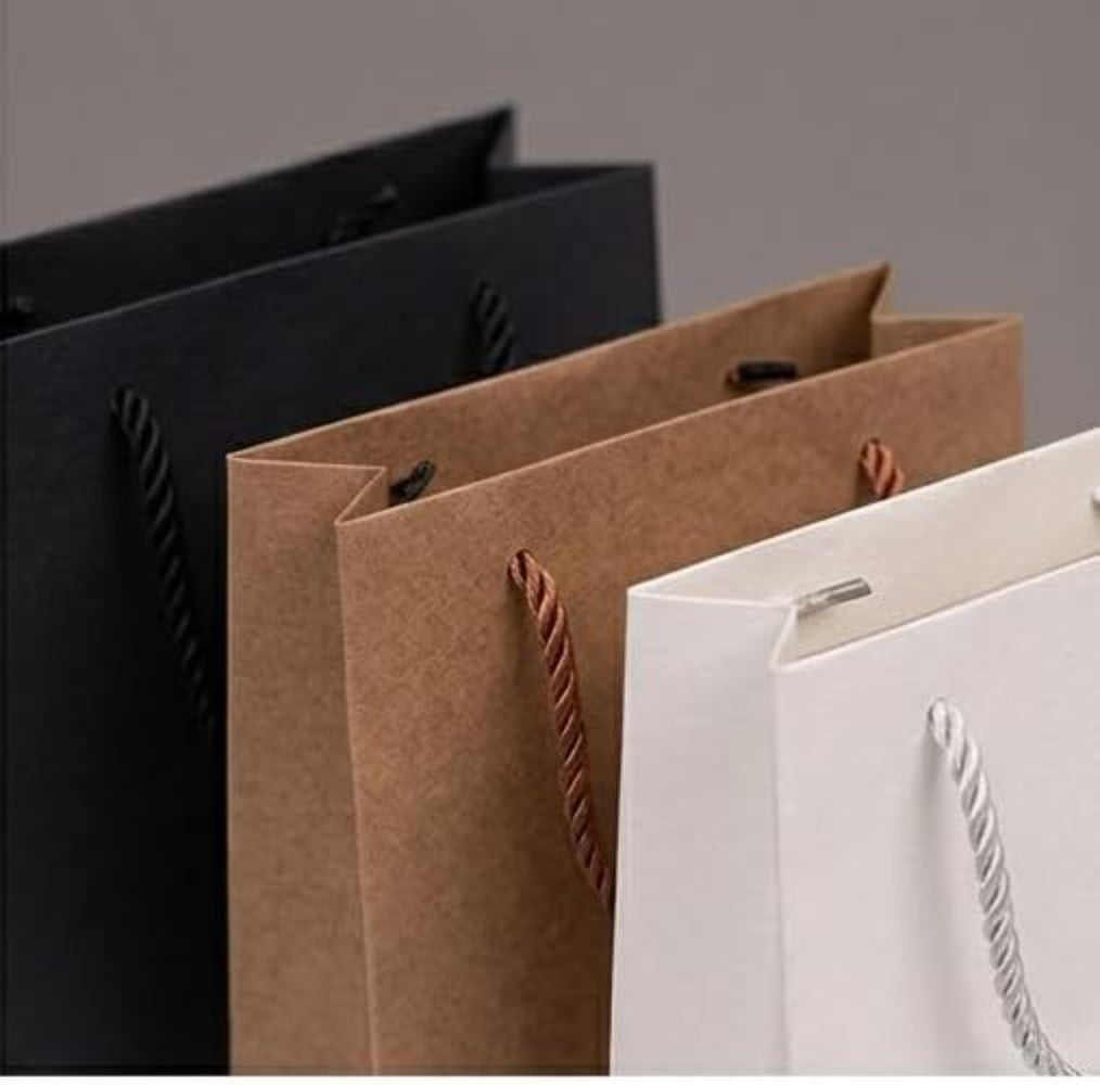 Pack de 12 Bolsas LUJO para Regalo con Asas de Cuerda,Bolsa Premium de Papel Grueso 230GSM，Fondo Reforzado, Ideales para Regalos, Eventos y Uso Profesional