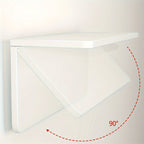 Escritorio Flotante de Pared 60x30 cm / 60x30 cm, Ahorro de Espacio con Estructura de Metal Resistente y Recubrimiento en Polvo Blanco - Escritorio de Computadora con Tapa Abatible, Ideal para Espacios Pequeños, Dormitorio, Esquina de Cocina, Oficina en C