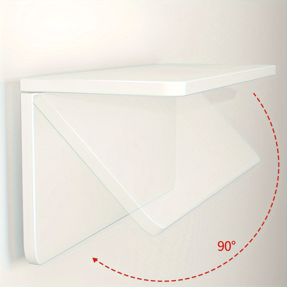 Escritorio Flotante de Pared 60x30 cm / 60x30 cm, Ahorro de Espacio con Estructura de Metal Resistente y Recubrimiento en Polvo Blanco - Escritorio de Computadora con Tapa Abatible, Ideal para Espacios Pequeños, Dormitorio, Esquina de Cocina, Oficina en C