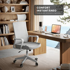 RELAXTY Silla de Oficina Ergonómica – Ajustable y Reclinable con Reposacabezas, Soporte Lumbar, Malla Transpirable y Ruedas 360° | Soporta Hasta 100 kg