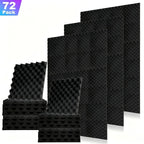 Paneles Acústicos 3D 30x30x2.5cm Autoadhesivos, Espuma Aislante de Sonido para Paredes - Paneles de Absorción Acústica para Estudio, Aislamiento Acústico para Hogar u Oficina, Reducción de Ruido 24/48/72 Piezas