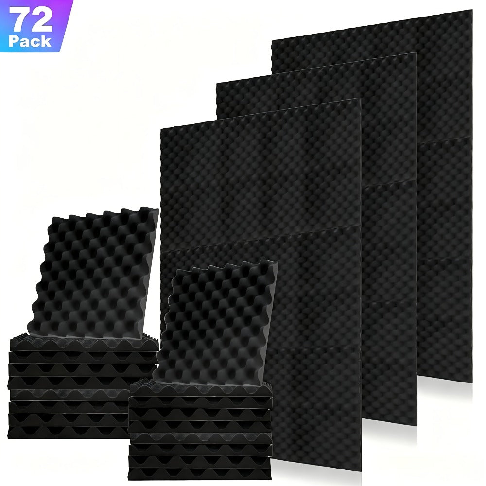 Paneles Acústicos 3D 30x30x2.5cm Autoadhesivos, Espuma Aislante de Sonido para Paredes - Paneles de Absorción Acústica para Estudio, Aislamiento Acústico para Hogar u Oficina, Reducción de Ruido 24/48/72 Piezas