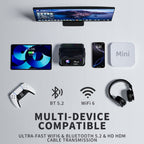 Proyector de cine en casa compacto con compatibilidad 4K, resolución local 720P, activación por voz y ajuste trapezoidal automático, ideal para streaming, dormitorio y aplicaciones de oficina