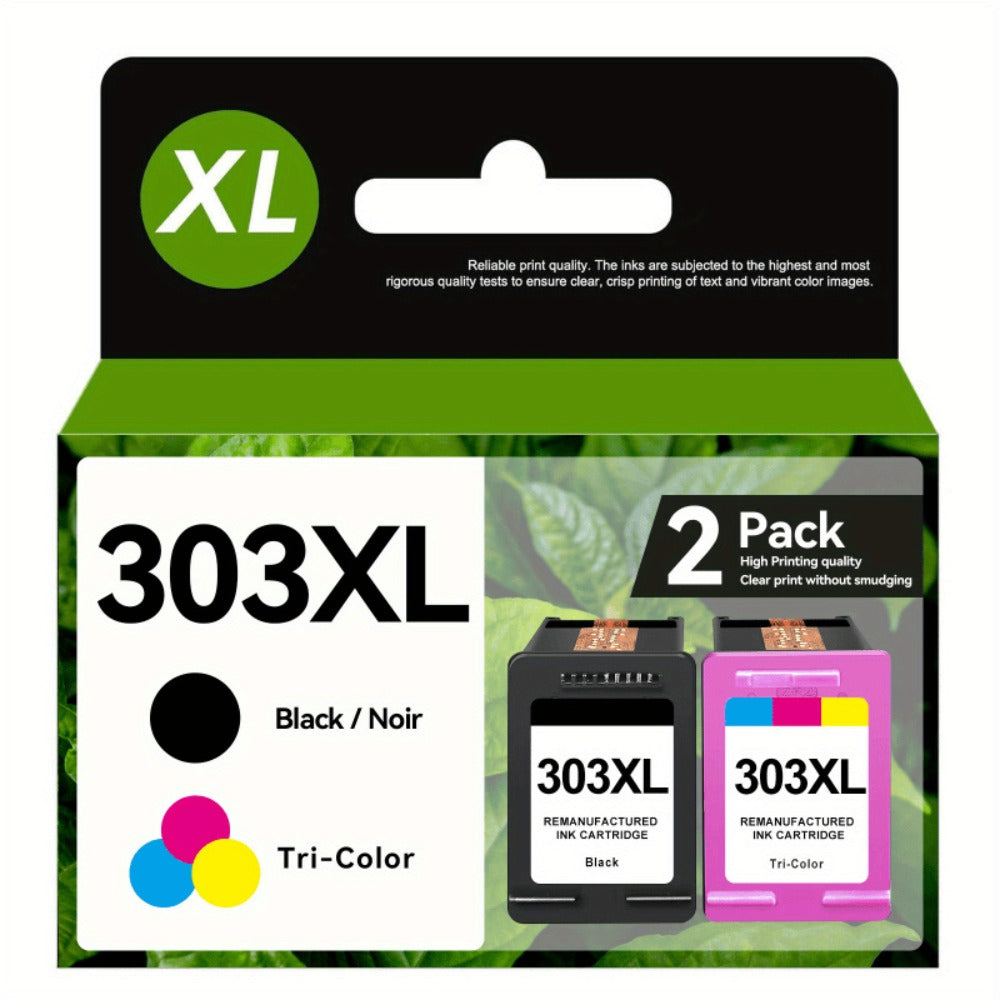 Vendidos por separado, paquete de 2 cartuchos de tinta 303XL para HP 303XL de alto rendimiento, compatibles con HP 7220e 7224e 7920e 7924e Envy Photo 6220 6230 6232 6234 7130 7234 7830 Tango X, negro y tricolor