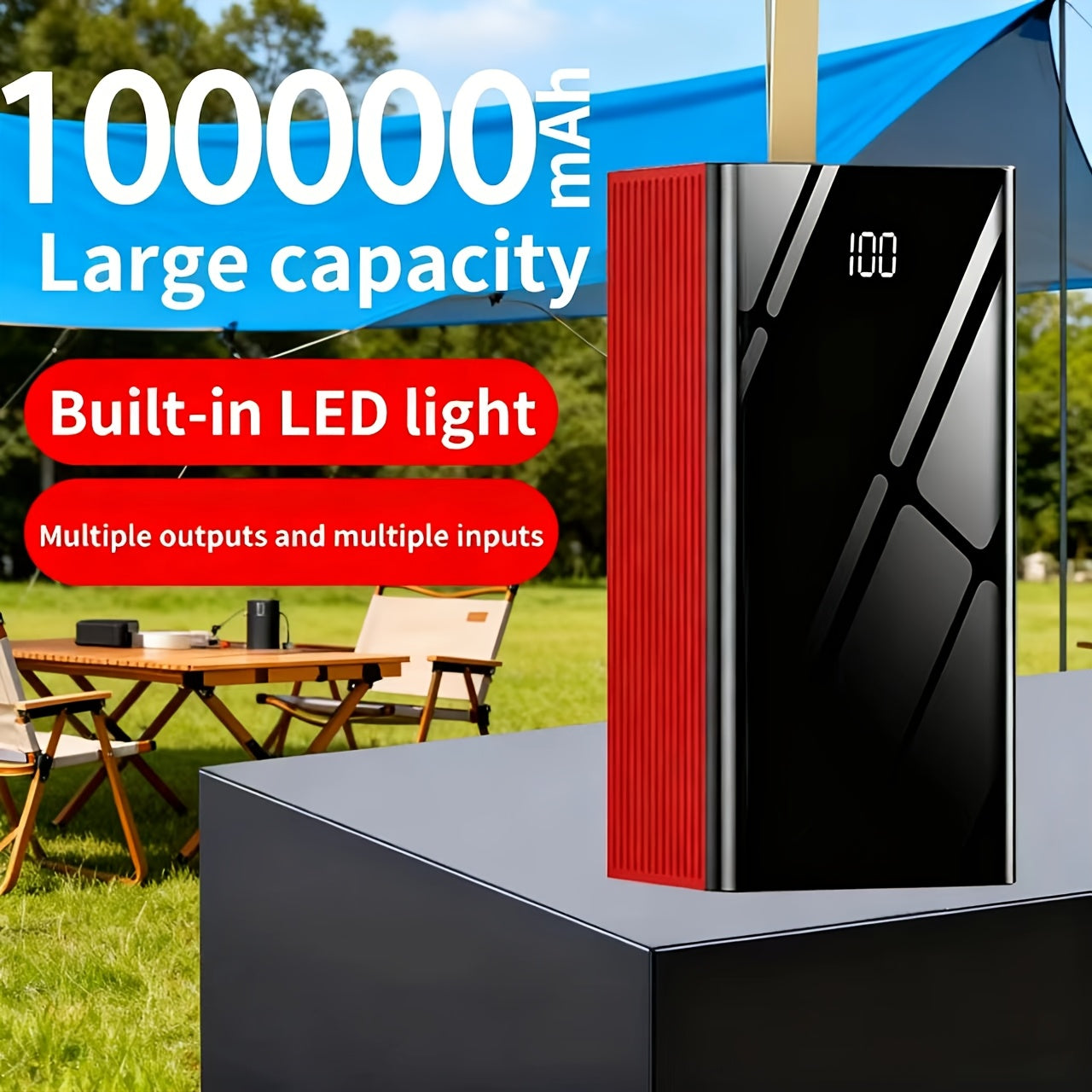 Power bank para carga durante viajes y uso diario | 100000Mah