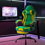 Silla Gaming, Silla para Ordenador, Silla Gaming Ergonómica con Pedales para Pies, Silla de Oficina, Silla Ergonómica para Ordenador con Soporte Lumbar, Silla Gaming de Altura Ajustable, Disponible en Negro