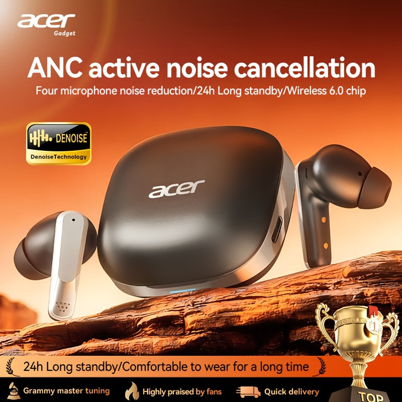 Auriculares Bluetooth | [Acer] Nuevos Auriculares Inalámbricos con Cancelación Activa de Ruido: Espera Ultra Larga, Mini Portátiles, Ajuste