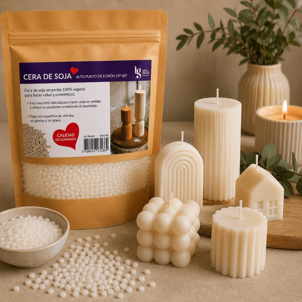 Perlas de cera de soja 100 % vegetal para velas, alto punto de fusión 54-60 °C, calidad profesional, ideal para velas moldeadas, fácil desmolde, acabado liso sin grietas, material de manualidades prémium para hacer velas aromáticas y decorativas, textura