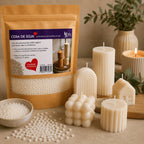 Perlas de cera de soja 100 % vegetal para velas, alto punto de fusión 54-60 °C, calidad profesional, ideal para velas moldeadas, fácil desmolde, acabado liso sin grietas, material de manualidades prémium para hacer velas aromáticas y decorativas, textura