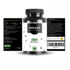 Cápsulas de Shilajit con Ácido Húmico y Minerales Traza – 1300 Mg por Dosis – 180 Cápsulas Veganas – Suplemento de Mumijo Shilajit para Adultos