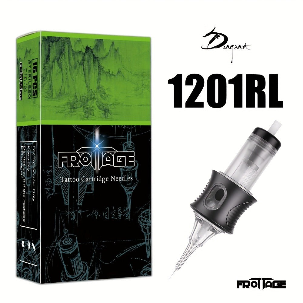Juego de 16 agujas para tatuaje con agujas integradas, puntas de aguja, ensamblaje estable, ajuste fino, ideal tanto para artistas como para principiantes, cuerpo inodoro para suministros de tatuaje artístico