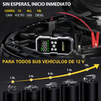 Arranque de coche con compresor de aire e inflador de neumáticos inalámbrico, arrancador de batería de 12000A con banco de energía y linternas LED, caja de arranque automático de 12V para todos los vehículos de gasolina o diésel de 10.0L con estuche de tr