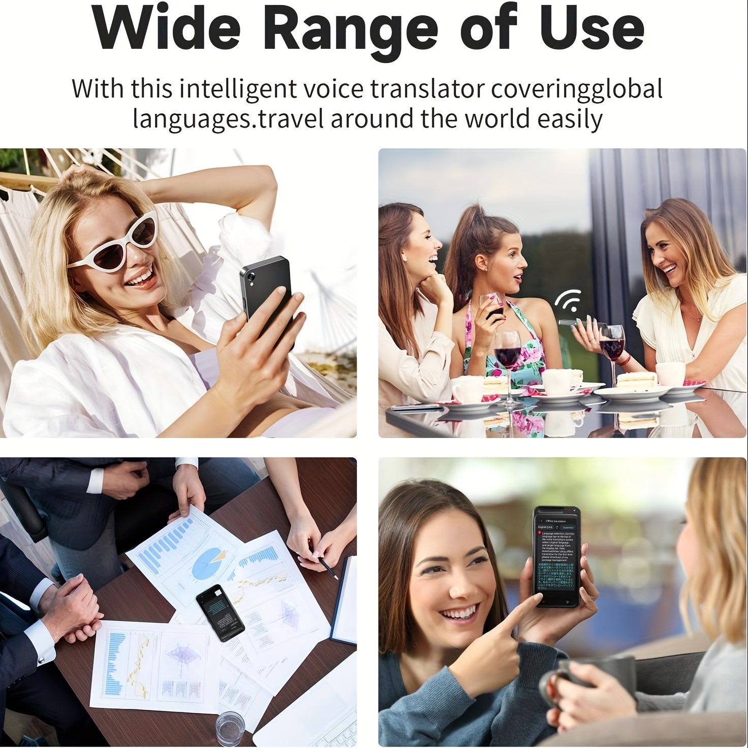 Traductor de voz bidireccional con IA portátil | Viajes, negocios y aprendizaje