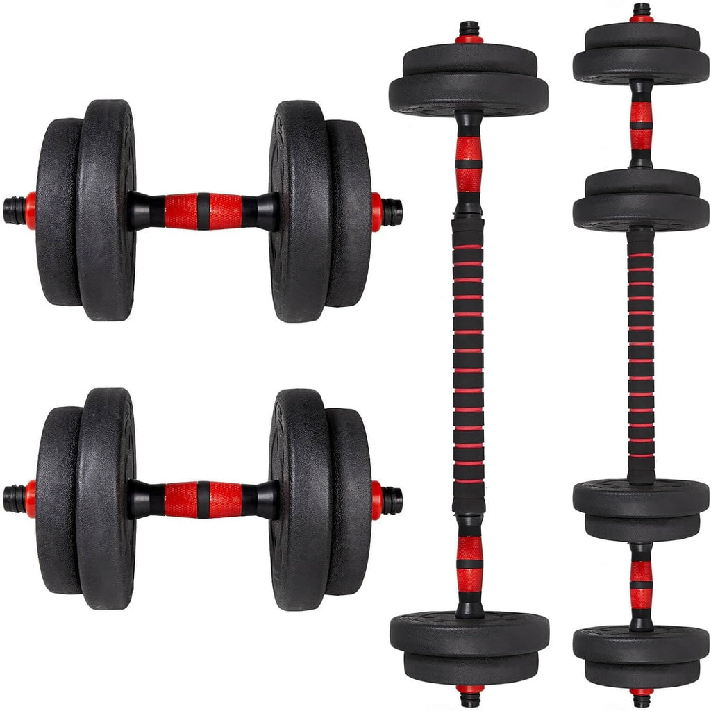 Mancuernas ajustables de 10/15/20/30/40 kg, juego de pesas multiusos con barras rectas y mangos antideslizantes, pesas ajustables para culturismo y fitness en el gimnasio en casa.