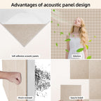 Paquete de 24 Paneles Autoadhesivos de Alta Densidad para Absorción de Sonido, Insonorización de Paredes, Puertas, Techos, Juegos, Decoraciones, Oficinas y Estudios