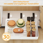 2 piezas/1 pieza Cajón de cocina expandible, estante telescópico de plástico con adhesivo, organizador de gabinete expandible, gabinete de cajón telescópico extraíble, utilizado para la organización del cuarto de utensilios de cocina, ancho ajustable de 3