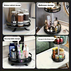 Organizador de Cocina Giratorio 360 Grados - Estante Metálico para Especias con Contenedores de Almacenamiento para Condimentos, Aceites y Vinagre - Opciones de Doble/Triple Capa