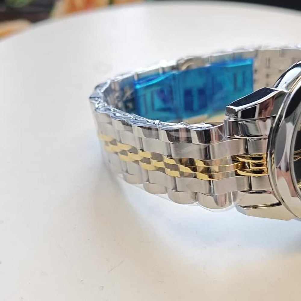 Reloj mecánico automático de lujo para hombre de Dianpai, ideal para uso diario casual, con diseño redondo, calendario y agujas luminosas, un regalo perfecto para hombres, sin batería.