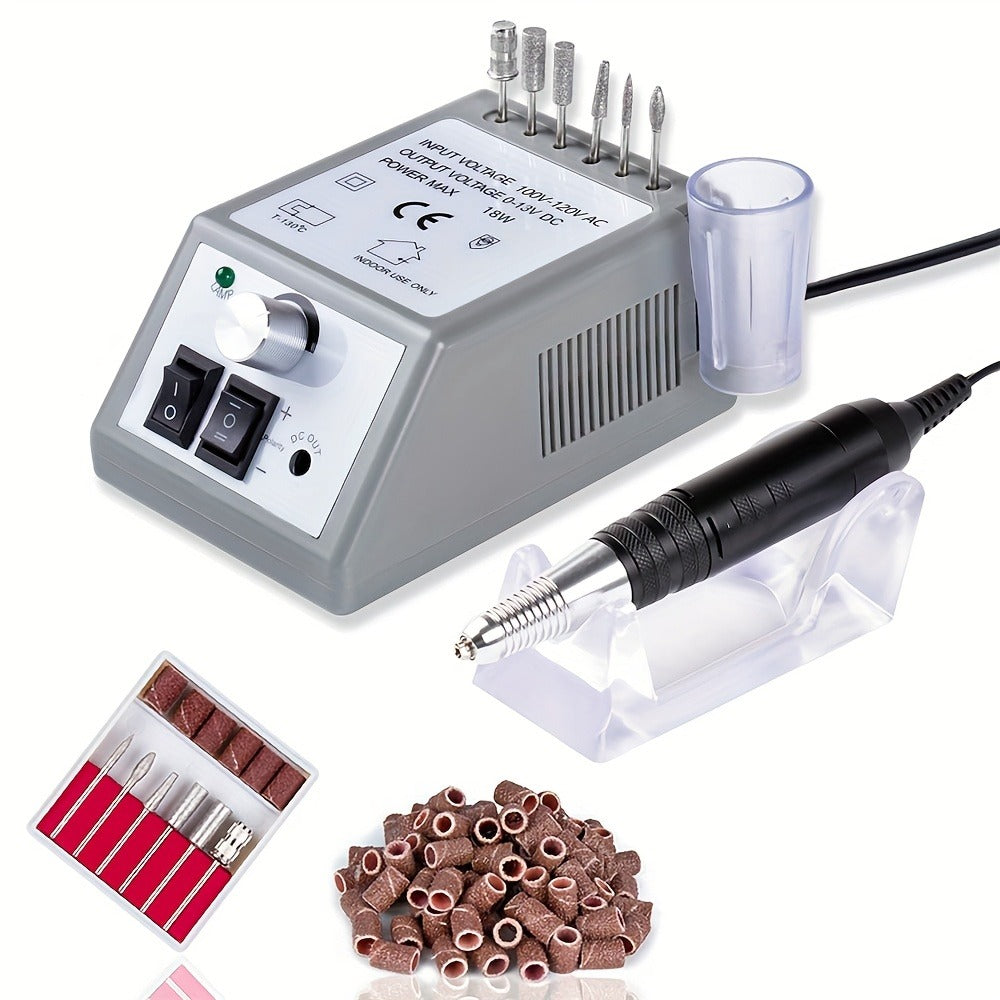 Lima Eléctrica de Uñas de 30,000 RPM, Lima de Uñas Eléctrica con 106 Bandas de Lija y Brocas para Uñas, Herramientas de Pedicura y Manicura para Acrílico para Uñas, Gruesas para Uñas, Suministros para Salones de Uñas para Uso Doméstico y en Salones