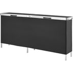 VEVOR Mesa Podio Portátil para Ferias, 77.95" x 15.16" x 34.65", Soporte de Exhibición para Mostrador de Ferias con Pared, Mesa Podio Plegable para Promociones y Ventas Minoristas con Estante de Almacenamiento y Bolsa de Transporte
