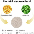 Arena de Tofu para Gatos aglomera 6L - Sin Polvo Fácil de Aglomerar y Controla Olores -y Segura para Gatitos - Pack de 4/8 Bolsas