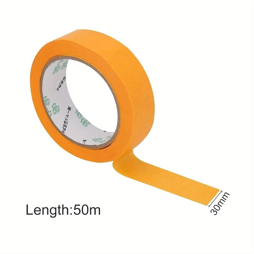 10PCS Goldband Cinta adhesiva 30mmx50m Cinta de papel crepé Cinta de pintor sin residuos Cinta de enmascarar extraíble Cinta de crepé para pintores