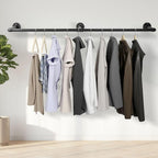 Perchero tubular de pared de estilo industrial, extraíble para sala de estar, dormitorio, vestíbulo, baño,